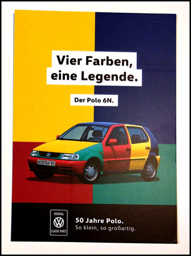 Polo postkarte harlekin - vw,